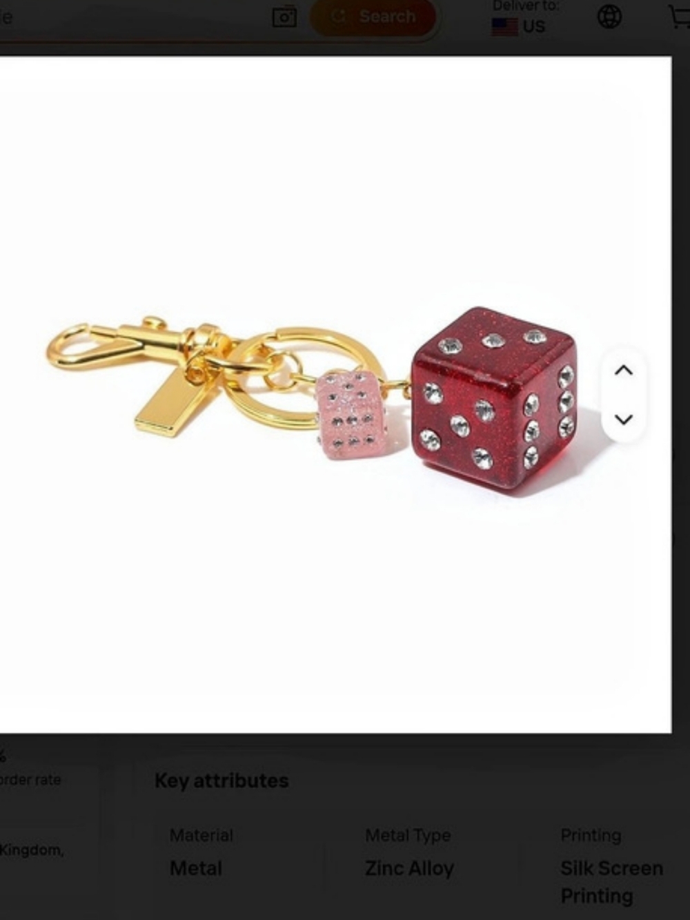 Red & Pink Dice Keychain (35)